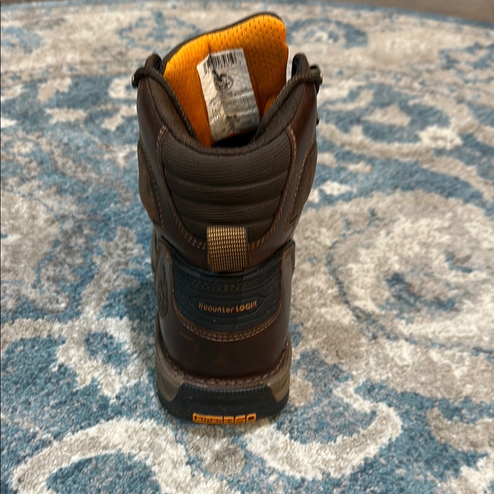 Georgia Boot Brown Leather Work Boots - Picture 3 of 13
